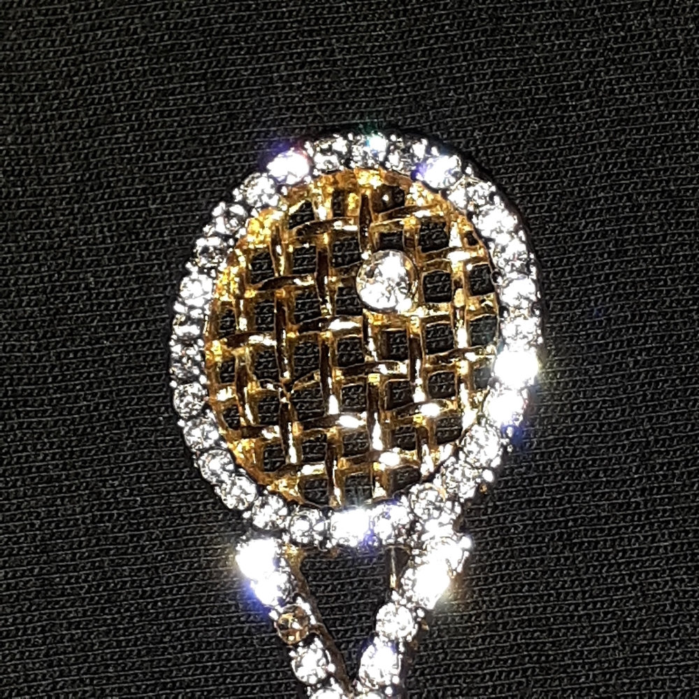 TENNIS RACK SHAPE PIN/BROOCH - Picture 7 of 10